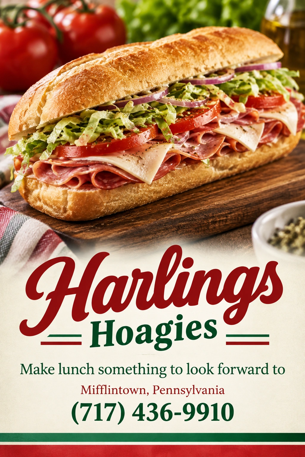 Harlings Hoagies advertisement