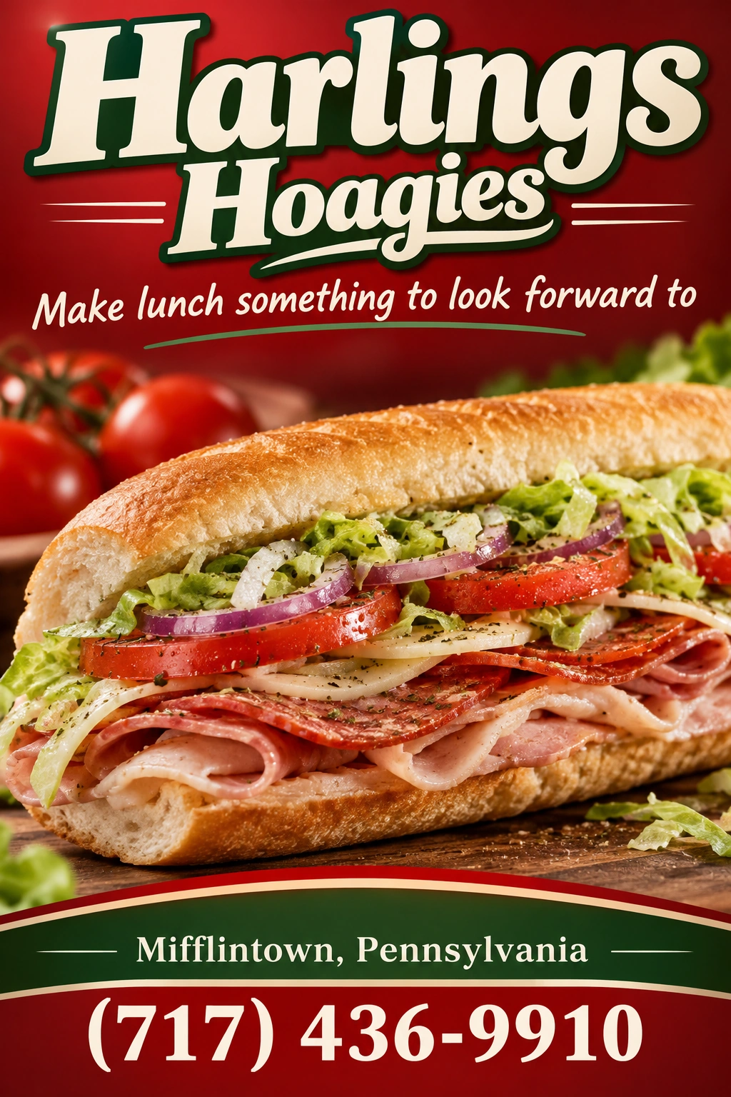 Harlings Hoagies advertisement
