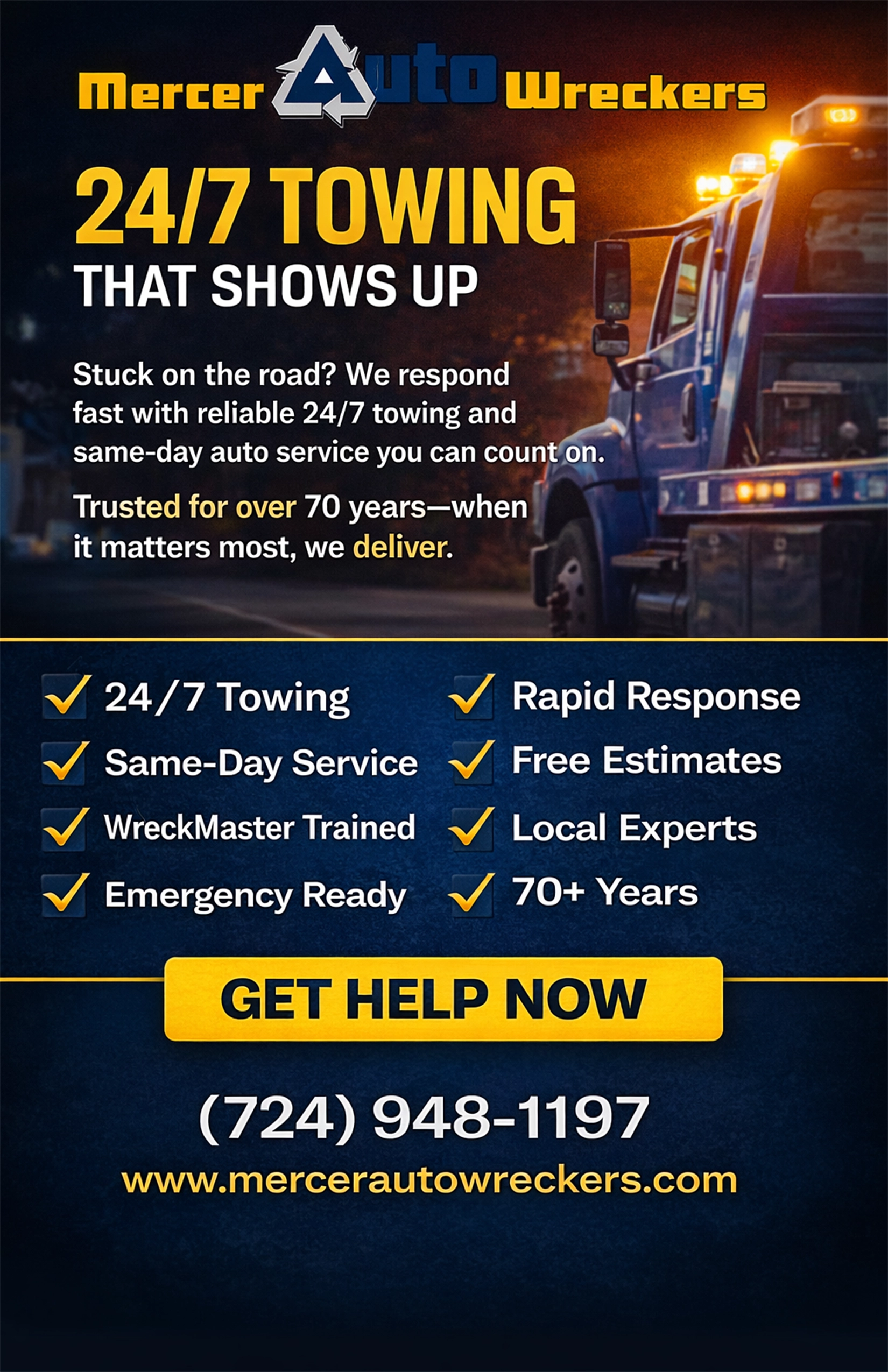 Mercer AutoWreckers advertisement