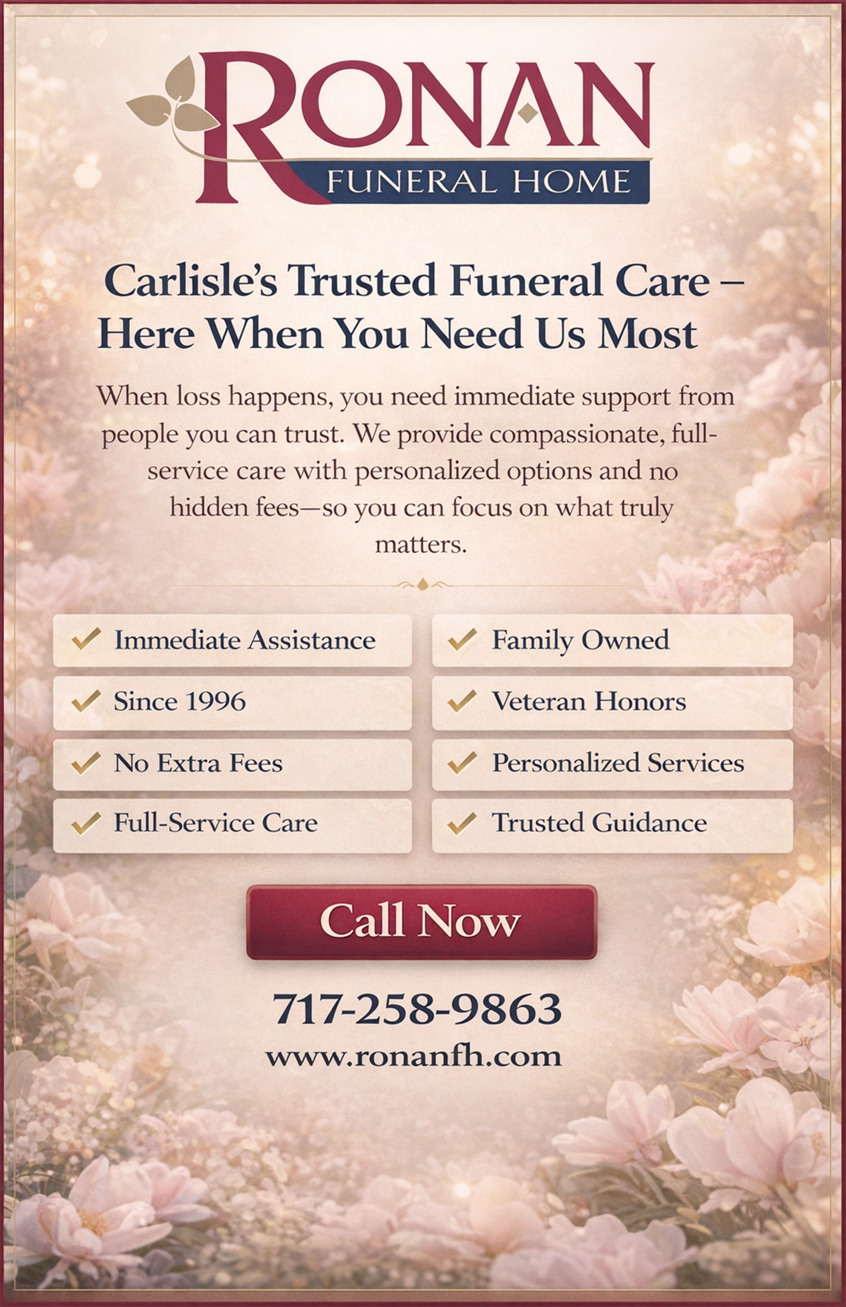 Ronan Funeral Home advertisement