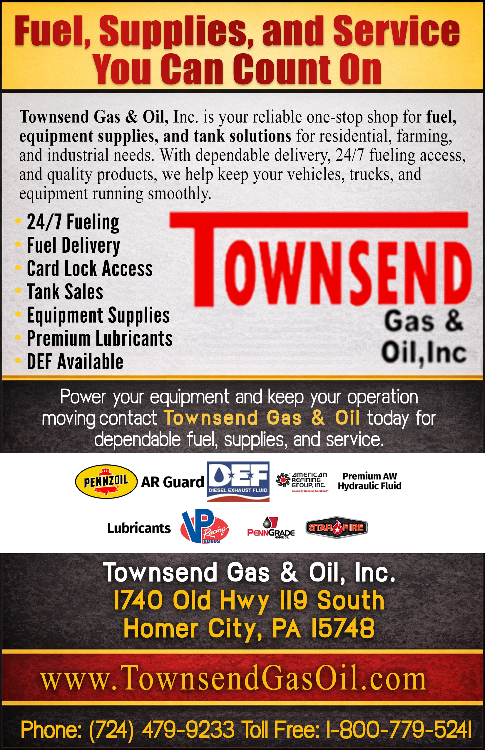 Townsend Gas & Oil Inc advertisement
