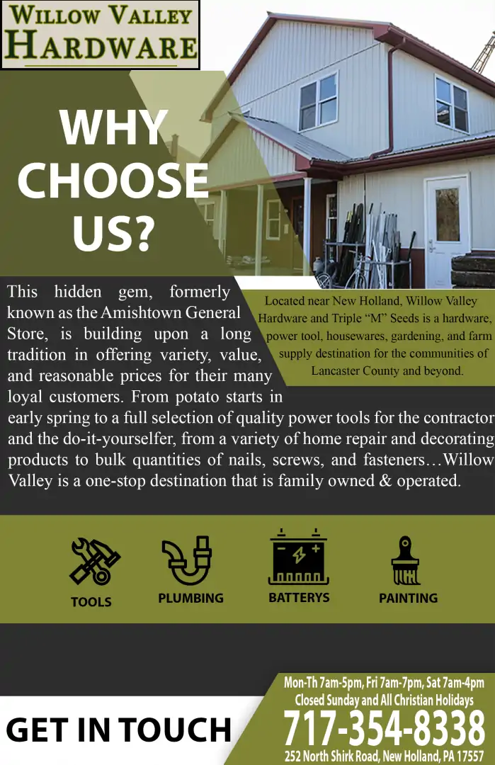 Willow Valley Hardware advertisement